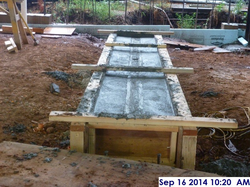 Poured concrete at the trench drains Facing West (1) (800x600)